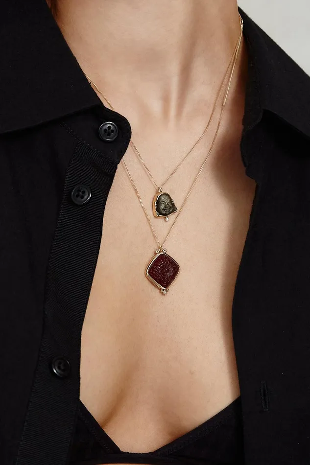 14k Buddha Necklace Golden Obsidian Women Chan Luu 14k Fine