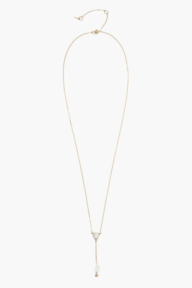 14k Sloane Lariat Necklace White Pearl Mix Women Chan Luu Necklaces