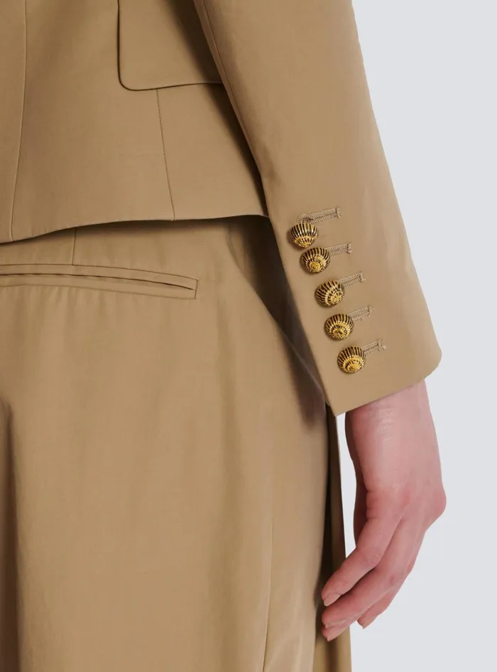 6button Cotton Jacket Beige Women Balmain Jackets And Blazers