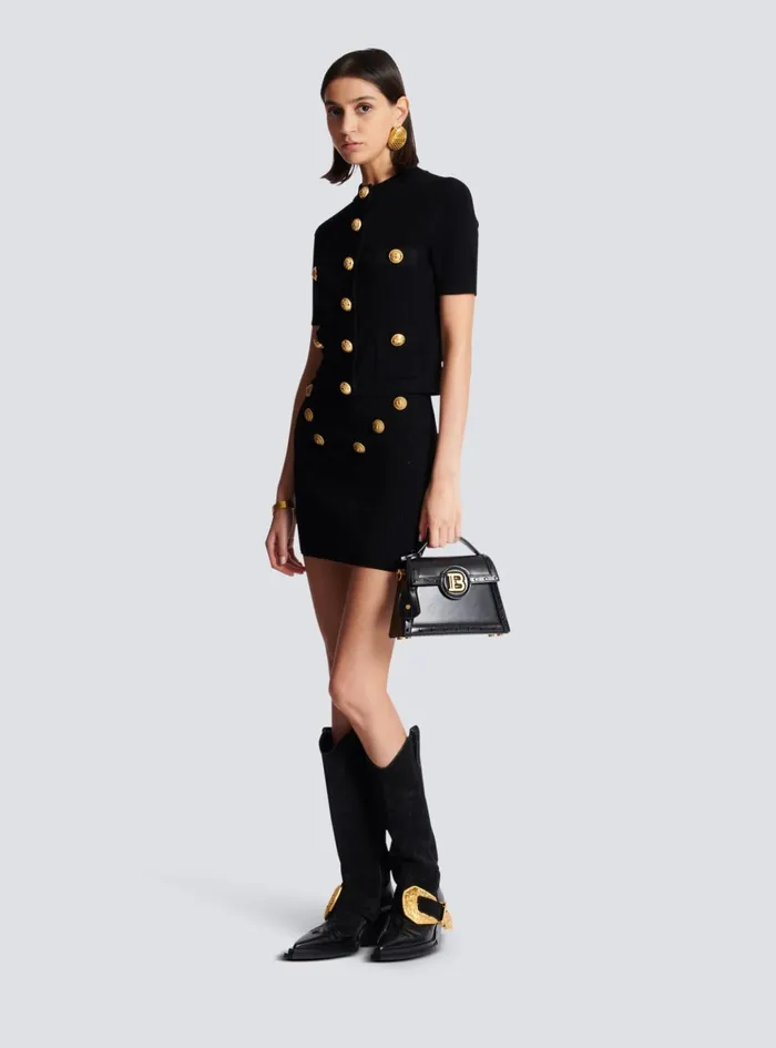 6button Knit Skirt Black Women Balmain Knitwear