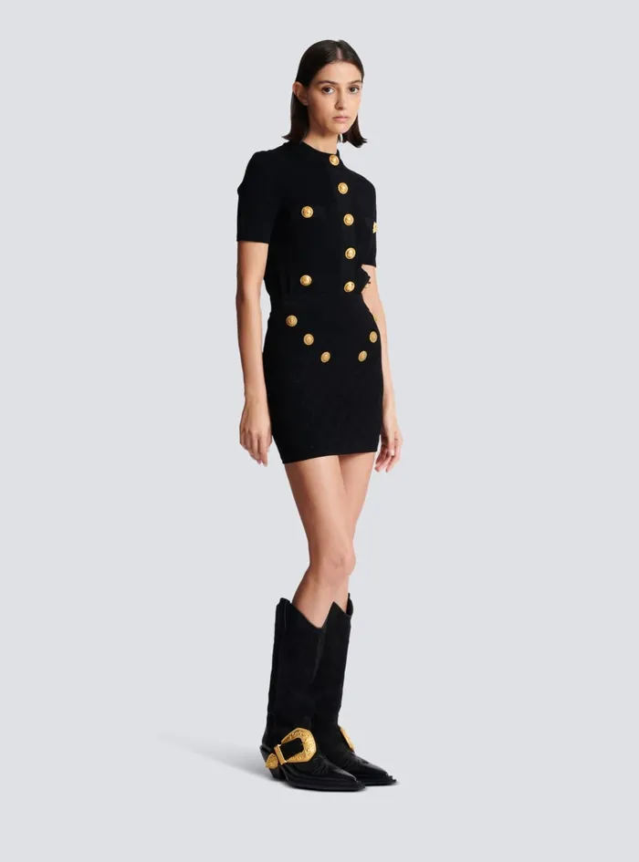 6button Knit Skirt Black Women Balmain Knitwear
