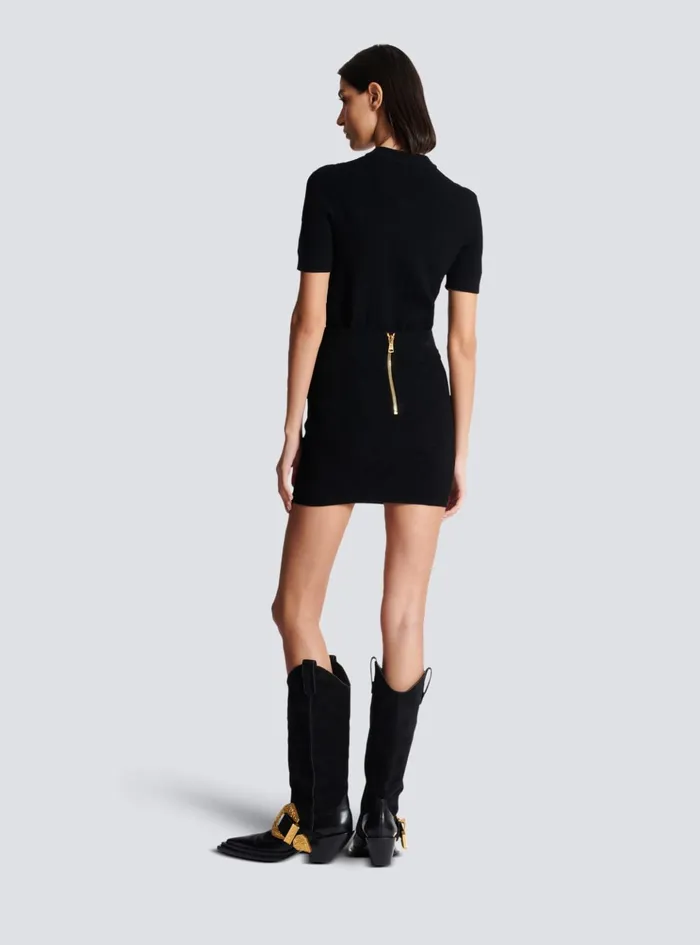 6button Knit Skirt Black Women Balmain Knitwear
