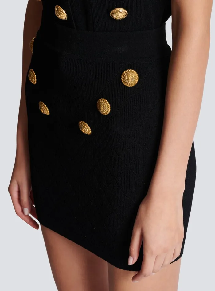 6button Knit Skirt Black Women Balmain Knitwear
