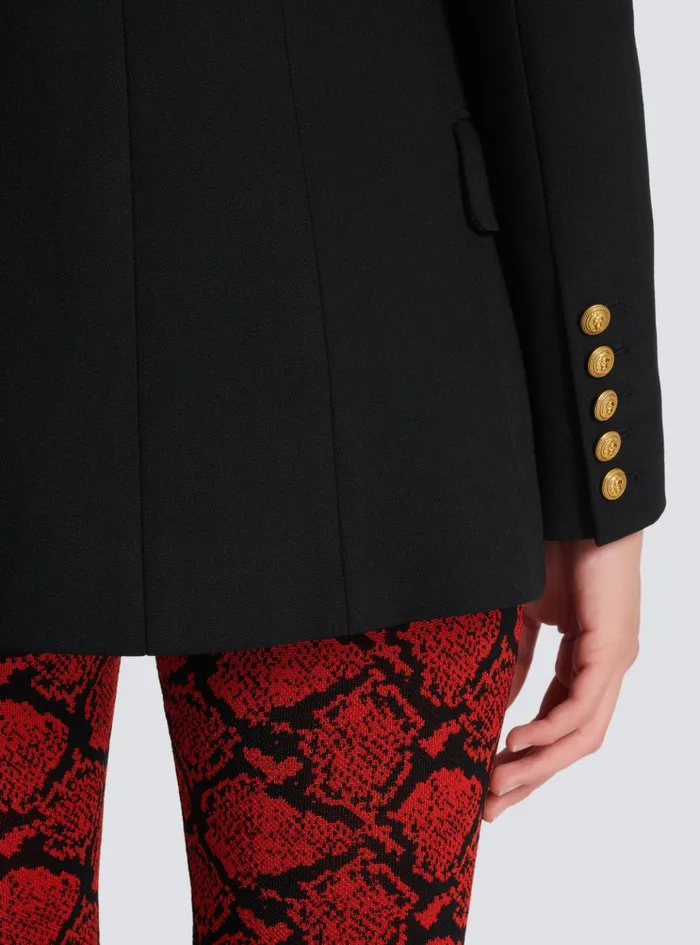 6button Wool Jacket Black Women Balmain Jackets And Blazers