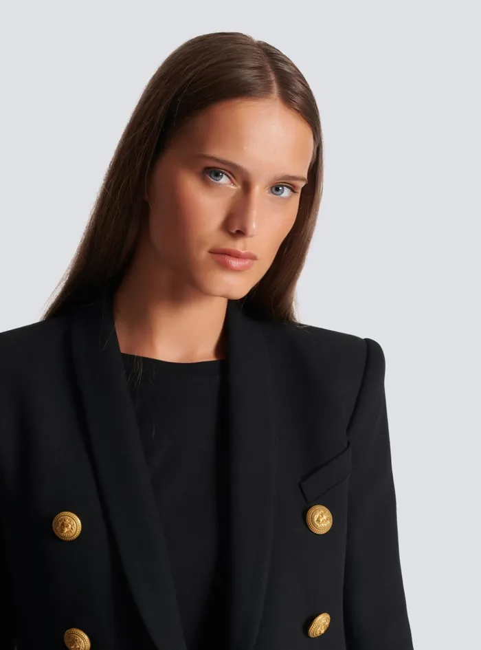 6button Wool Jacket Black Women Balmain Jackets And Blazers