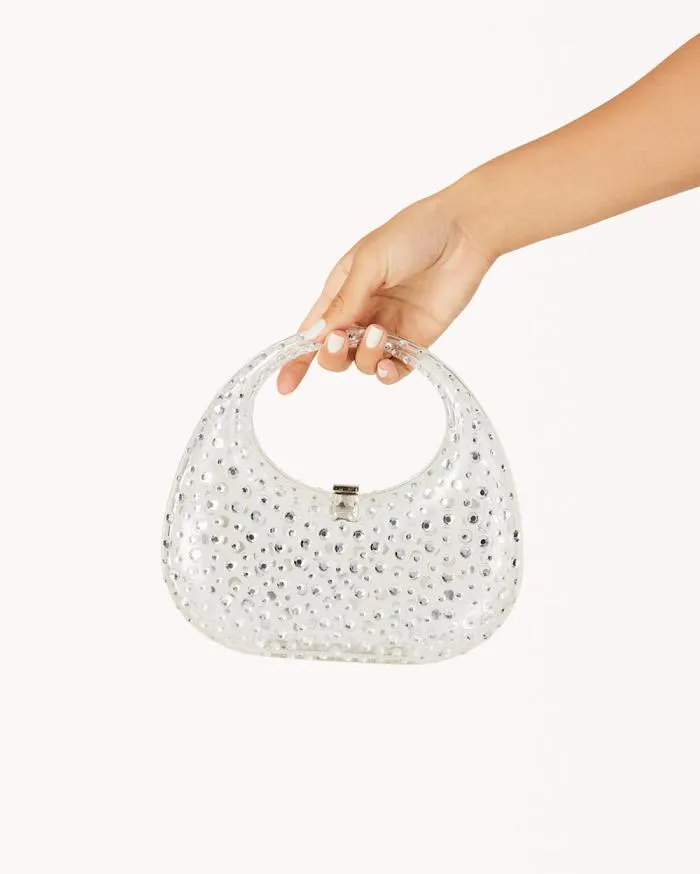 Accessories Billini Bags BIJOU HANDLE BAG CLEARSILVER DIAMANTE