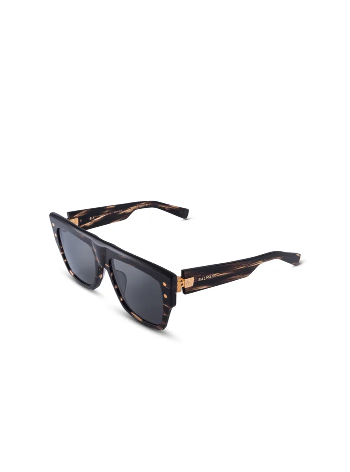 Acetate BI Sunglasses Brown Men Balmain Eyewear