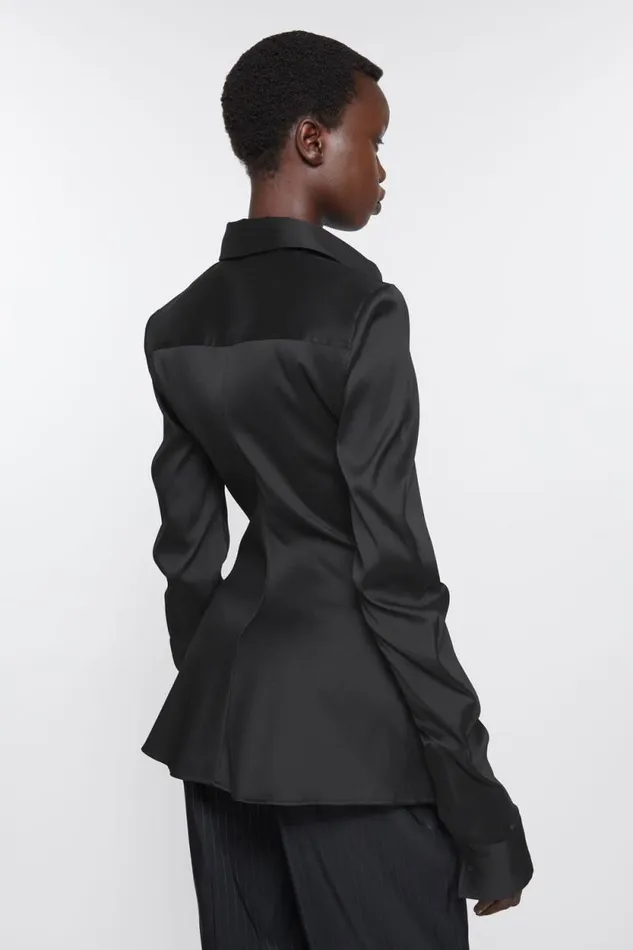 Acne Studios Asymmetric Buttonup Shirt Black Women Shirts and Blouses