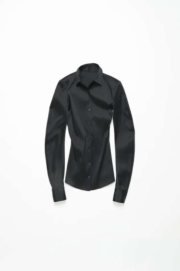 Acne Studios Asymmetric Buttonup Shirt Black Women Shirts and Blouses