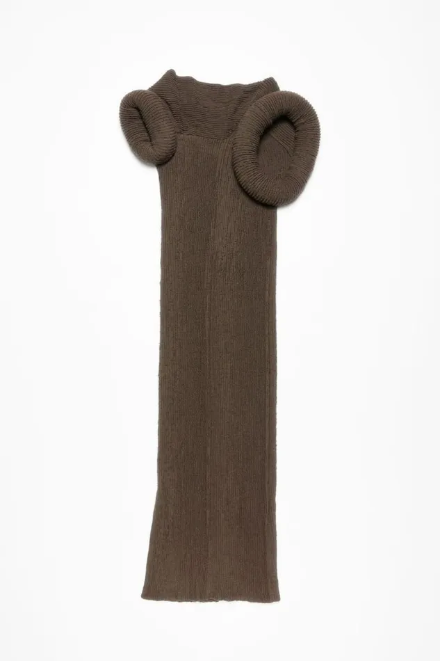 Acne Studios Asymmetric Knit Dress Taupe Grey Women Dresses Acne Studios Asymmetric Knit Dress Taupe Grey Women Dresses