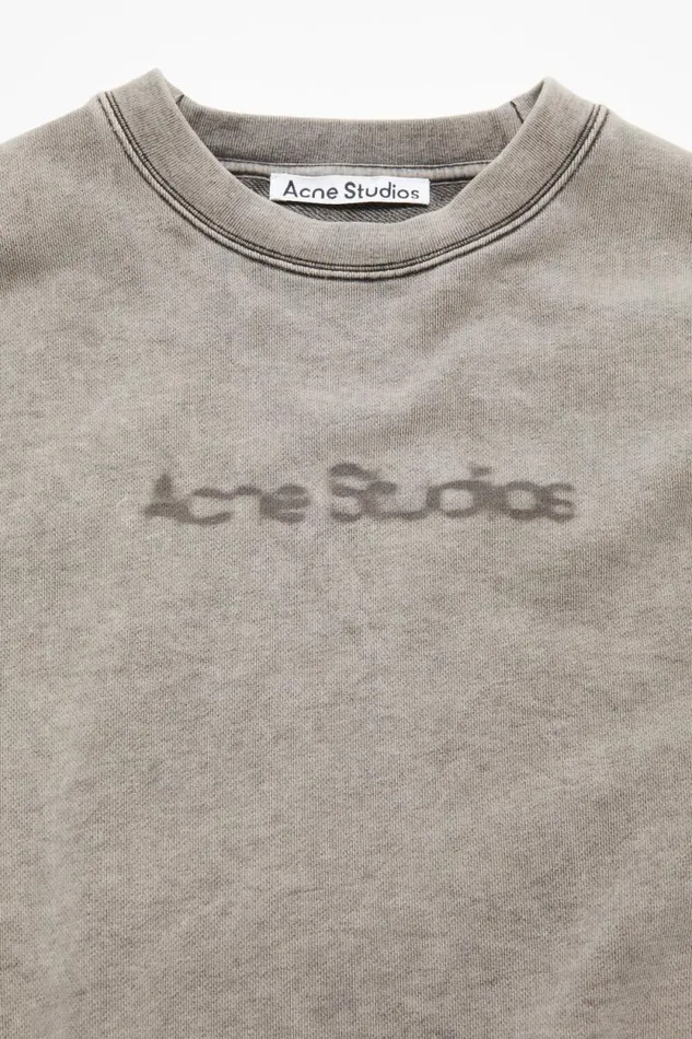 Acne Studios Blurred Logo Sweater Faded Grey Men Sweatshirts Acne Studios Blurred Logo Sweater Faded Grey Men Sweatshirts