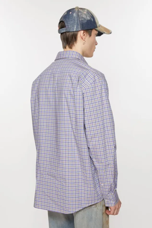 Acne Studios Buttonup Shirt Cornflower Blueyellow Men Shirts Acne Studios Buttonup Shirt Cornflower Blueyellow Men Shirts