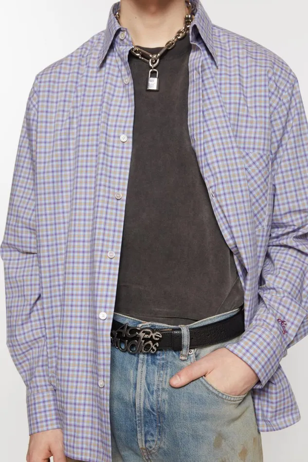 Acne Studios Buttonup Shirt Cornflower Blueyellow Men Shirts Acne Studios Buttonup Shirt Cornflower Blueyellow Men Shirts