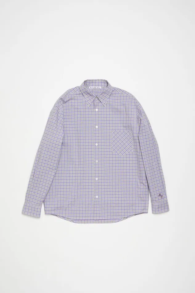 Acne Studios Buttonup Shirt Cornflower Blueyellow Men Shirts Acne Studios Buttonup Shirt Cornflower Blueyellow Men Shirts