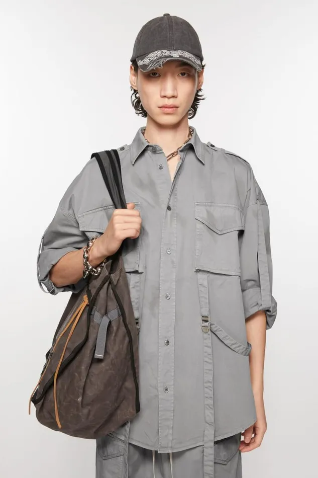 Acne Studios Buttonup Shirt Mid Grey Men Shirts