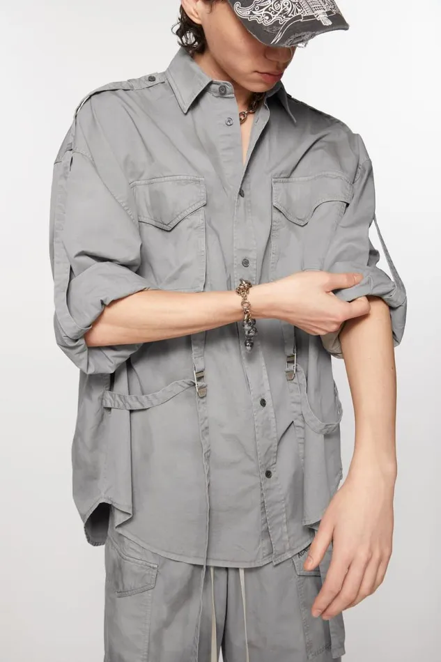 Acne Studios Buttonup Shirt Mid Grey Men Shirts