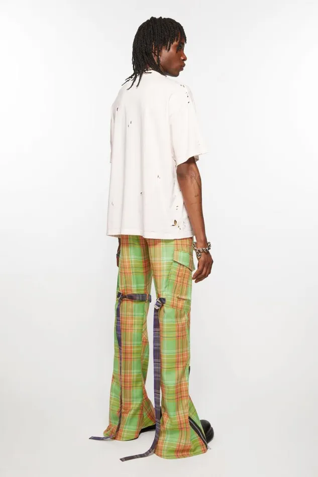 Acne Studios Cargo Check Trousers Greenbrown Men Trousers