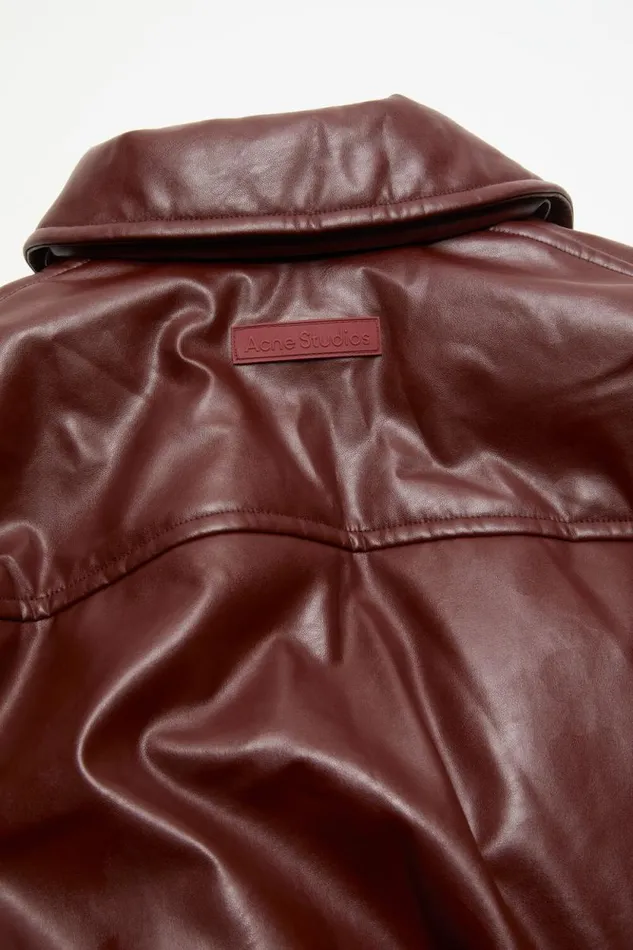 Acne Studios Coated Bomber Jacket Dark Burgundy Women Outerwear Acne Studios Coated Bomber Jacket Dark Burgundy Women Outerwear