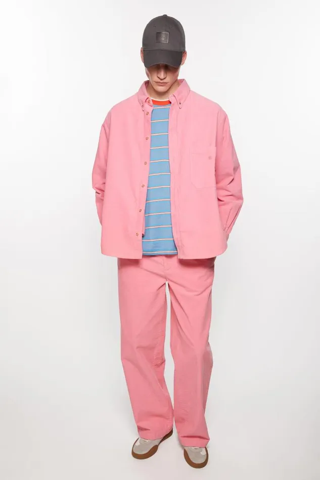 Acne Studios Corduroy Overshirt Tango Pink Women Outerwear Acne Studios Corduroy Overshirt Tango Pink Women Outerwear