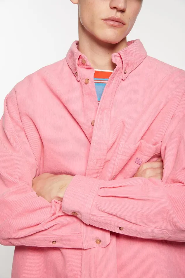 Acne Studios Corduroy Overshirt Tango Pink Women Outerwear Acne Studios Corduroy Overshirt Tango Pink Women Outerwear