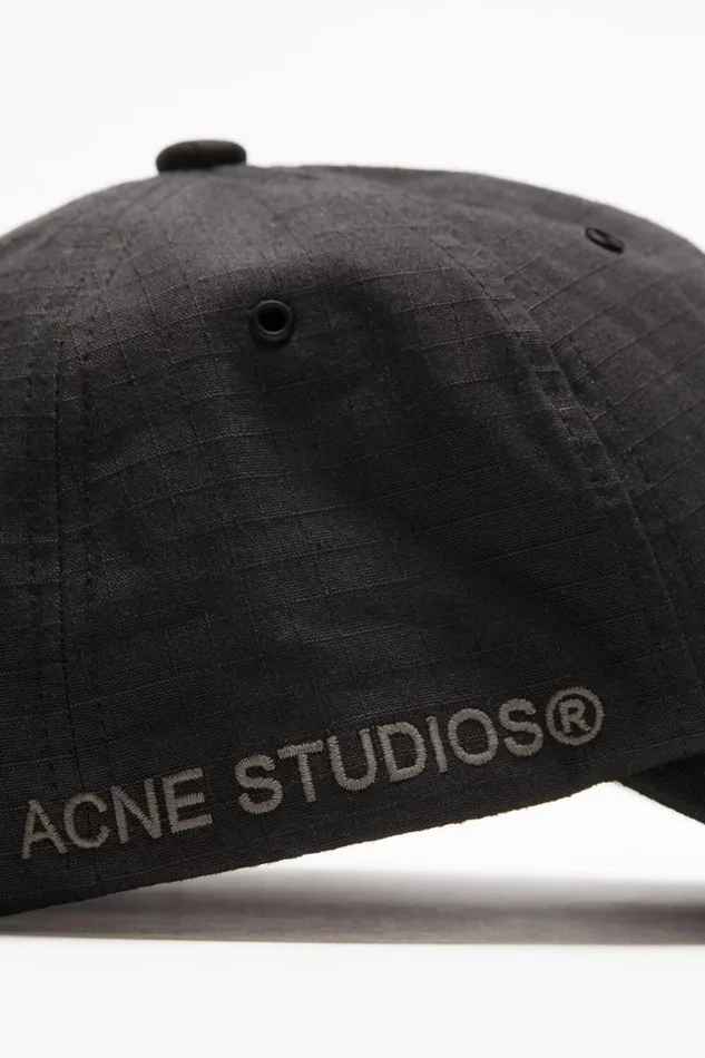 Acne Studios Cotton Ripstop Cap Black Women Hats