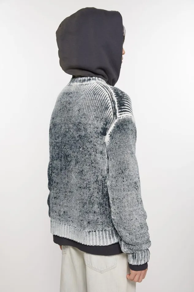 Acne Studios Crew Neck Jumper Blackwhite Men Knitwear Acne Studios Crew Neck Jumper Blackwhite Men Knitwear