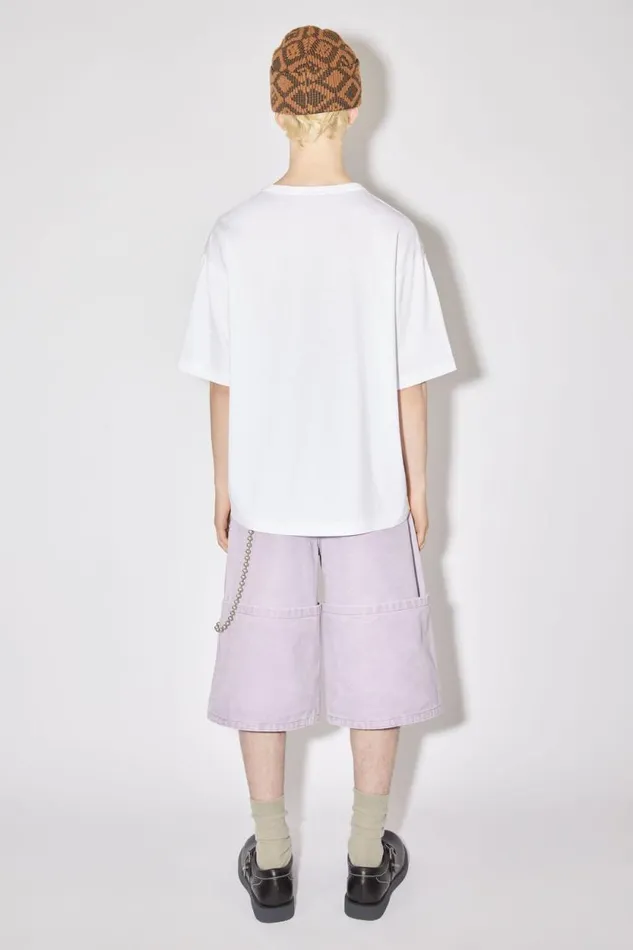 Acne Studios Crew Neck Tshirt Relaxed Fit Optic White Women Tshirts Acne Studios Crew Neck Tshirt Relaxed Fit Optic White Women Tshirts