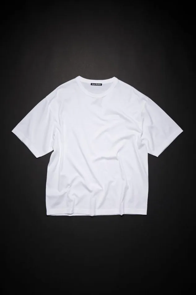 Acne Studios Crew Neck Tshirt Relaxed Fit Optic White Women Tshirts Acne Studios Crew Neck Tshirt Relaxed Fit Optic White Women Tshirts