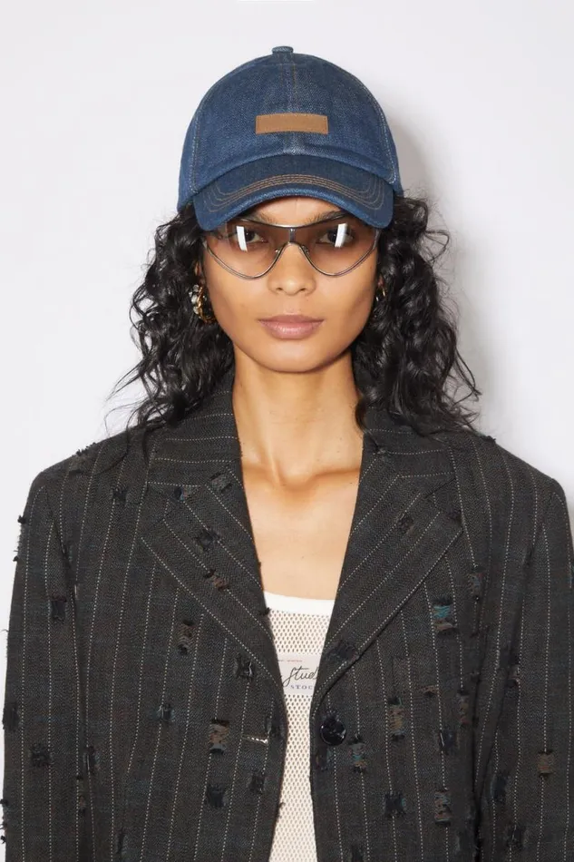 Acne Studios Denim Baseball Cap Indigo Blue Men Hats