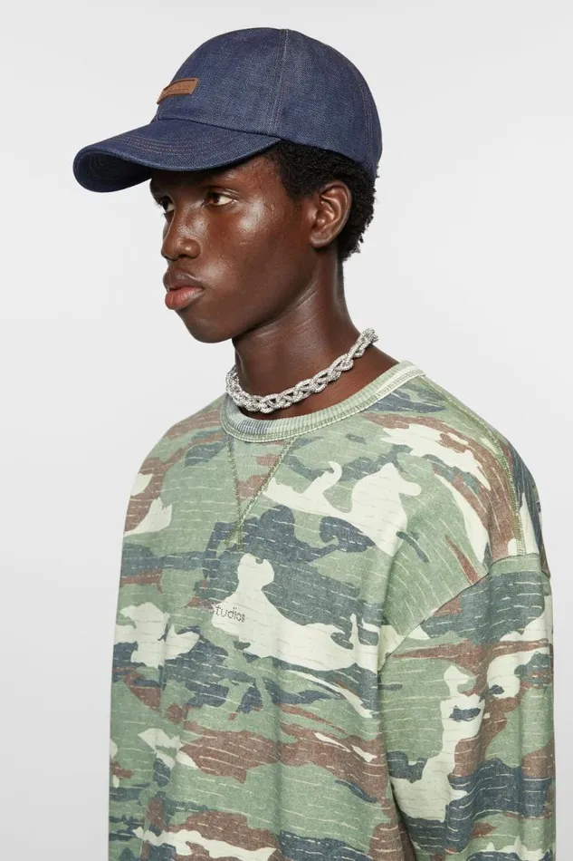 Acne Studios Denim Baseball Cap Indigo Blue Men Hats