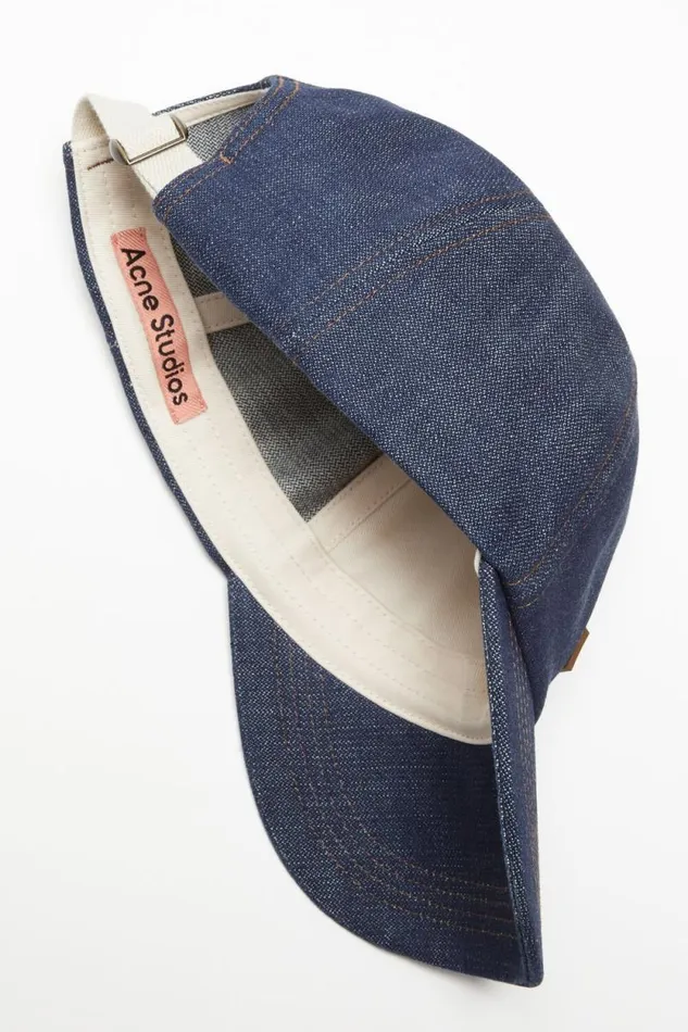 Acne Studios Denim Baseball Cap Indigo Blue Men Hats