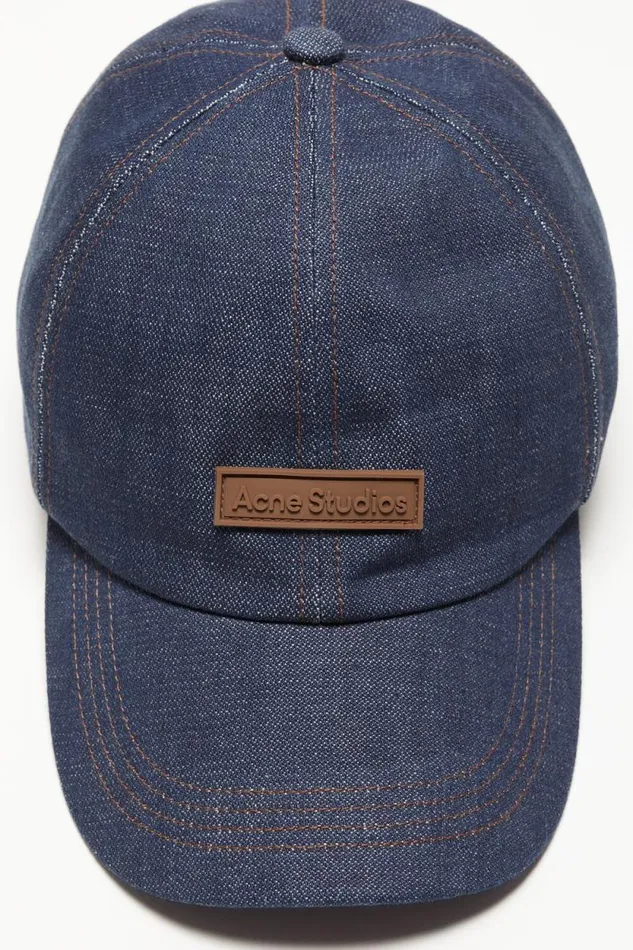 Acne Studios Denim Baseball Cap Indigo Blue Men Hats