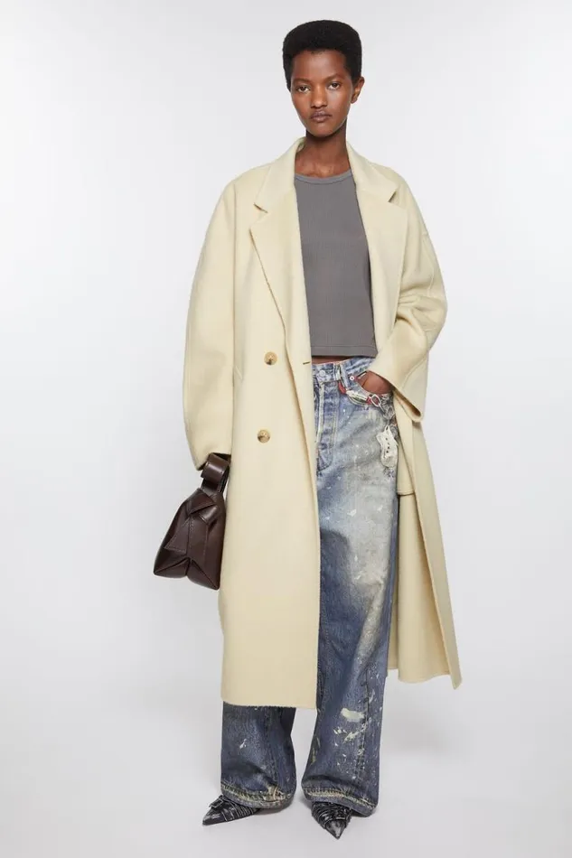 Acne Studios Doublebreasted Wool Coat Clay Beige Women Outerwear Acne Studios Doublebreasted Wool Coat Clay Beige Women Outerwear