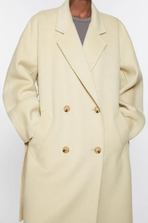 Acne Studios Doublebreasted Wool Coat Clay Beige Women Outerwear Acne Studios Doublebreasted Wool Coat Clay Beige Women Outerwear