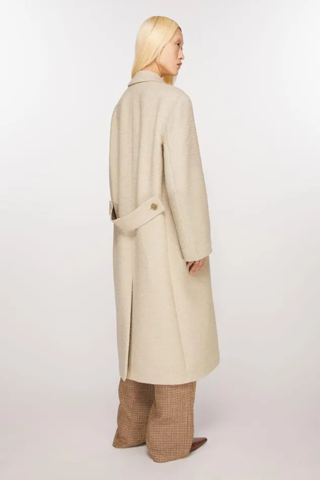 Acne Studios Doublebreasted Wool Coat Warm White Women Outerwear