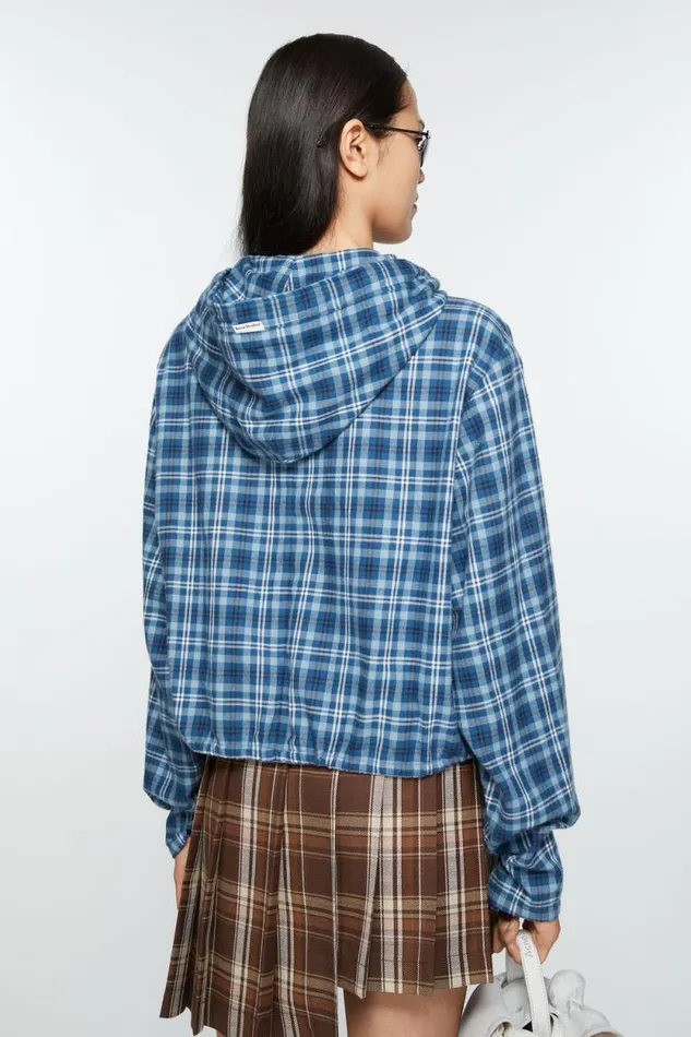 Acne Studios Hooded Shirt Mid Bluedusty Blue Women Shirts and Blouses Acne Studios Hooded Shirt Mid Bluedusty Blue Women Shirts and Blouses