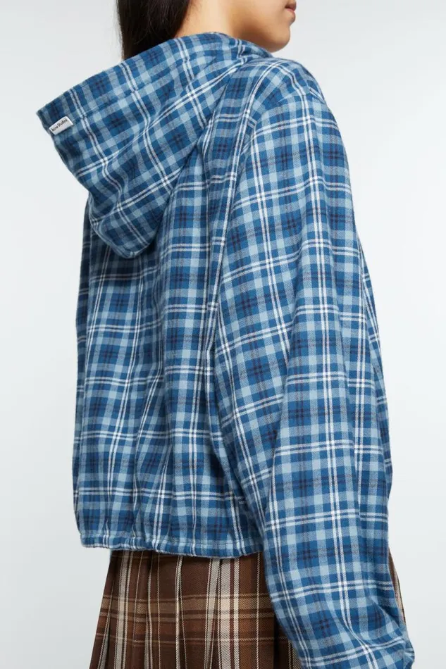 Acne Studios Hooded Shirt Mid Bluedusty Blue Women Shirts and Blouses Acne Studios Hooded Shirt Mid Bluedusty Blue Women Shirts and Blouses