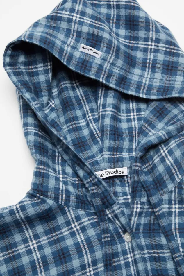 Acne Studios Hooded Shirt Mid Bluedusty Blue Women Shirts and Blouses Acne Studios Hooded Shirt Mid Bluedusty Blue Women Shirts and Blouses