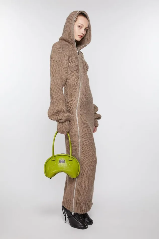Acne Studios Hooded Wool Dress Camel Beige Women Dresses Acne Studios Hooded Wool Dress Camel Beige Women Dresses