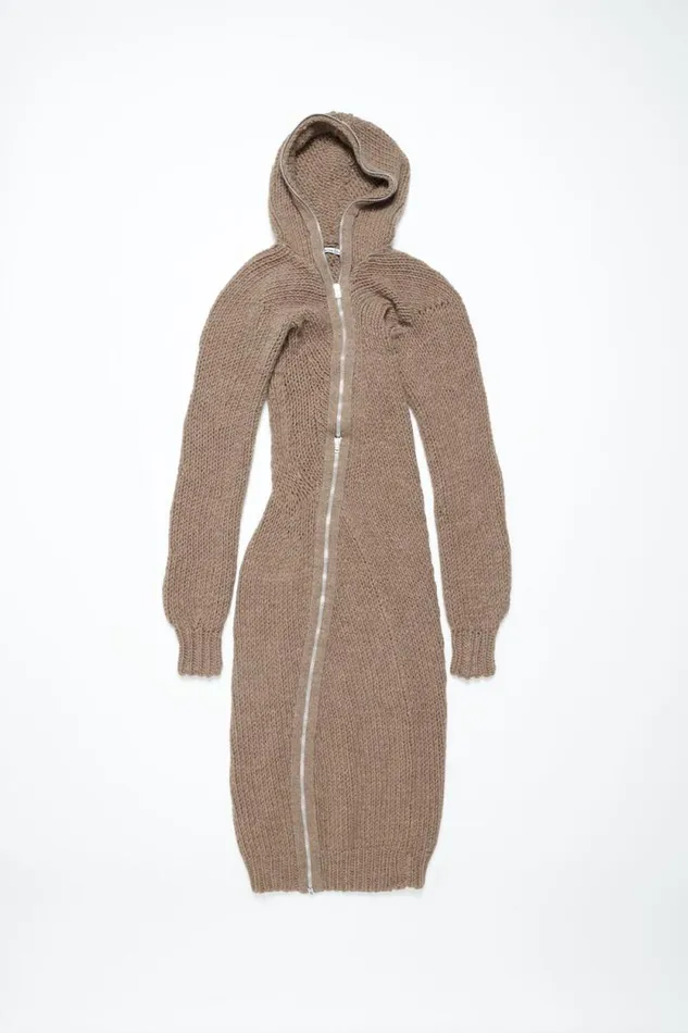 Acne Studios Hooded Wool Dress Camel Beige Women Dresses Acne Studios Hooded Wool Dress Camel Beige Women Dresses