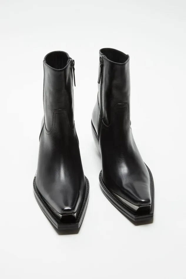 Acne Studios Leather Ankle Boots Black Women Shoes Acne Studios Leather Ankle Boots Black Women Shoes