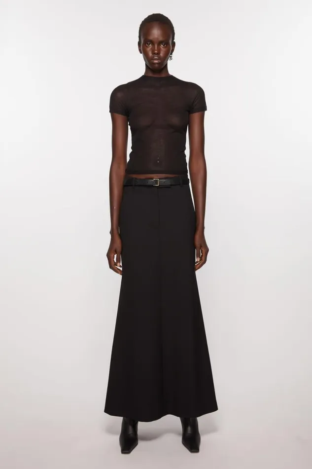 Acne Studios Leather Buckle Belt Blackgold Women Belts