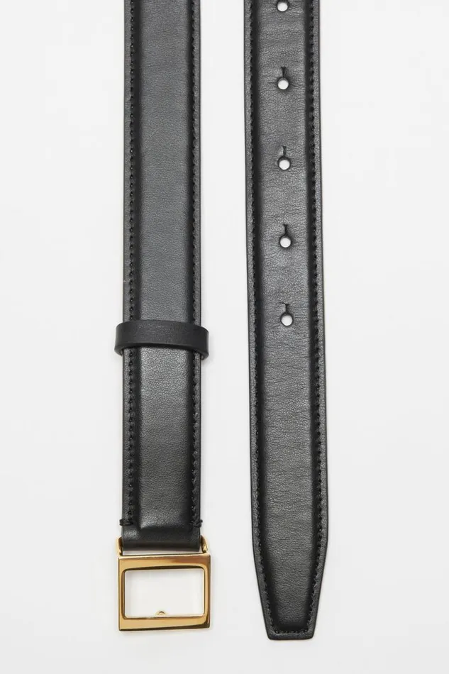 Acne Studios Leather Buckle Belt Blackgold Women Belts