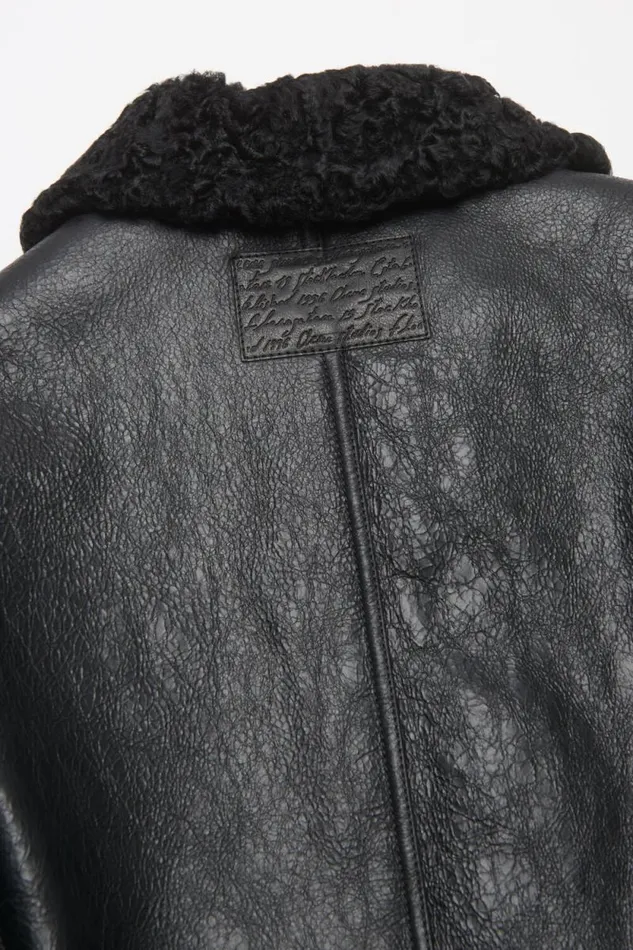 Acne Studios Leather Shearling Jacket Black Men Outerwear Acne Studios Leather Shearling Jacket Black Men Outerwear