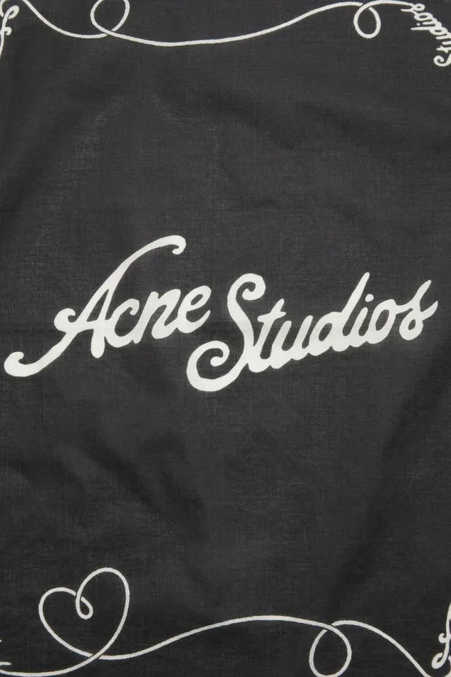 Acne Studios Light Print Scarf Blackwhite Men Scarves