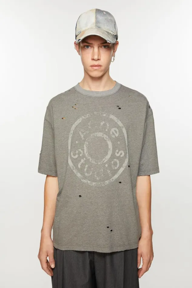 Acne Studios Logo Tshirt 8211 Relaxed Fit Moss Green Men Tshirts