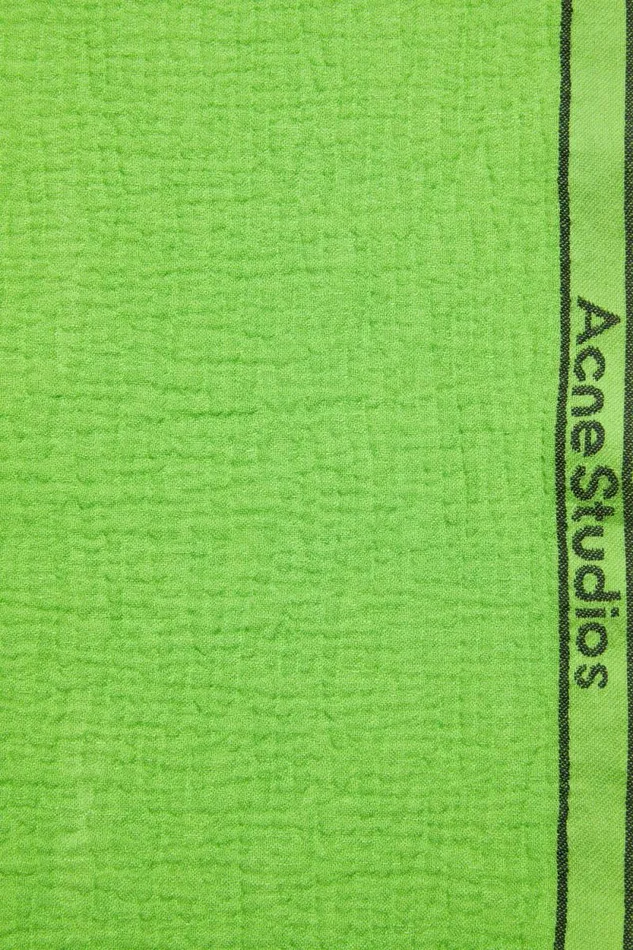 Acne Studios Logo Tape Scarf Green Men Scarves