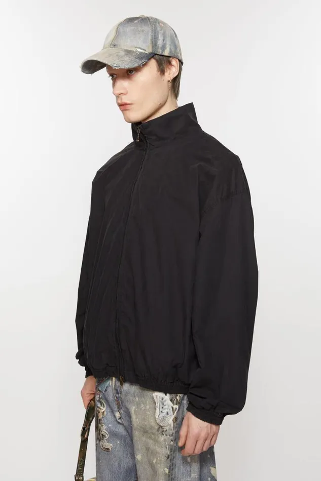 Acne Studios Logo Zipper Jacket Black Men Outerwear Acne Studios Logo Zipper Jacket Black Men Outerwear