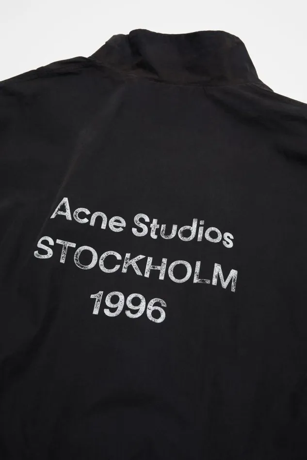 Acne Studios Logo Zipper Jacket Black Men Outerwear Acne Studios Logo Zipper Jacket Black Men Outerwear