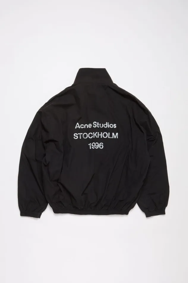 Acne Studios Logo Zipper Jacket Black Men Outerwear Acne Studios Logo Zipper Jacket Black Men Outerwear